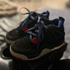 Jordan Kids 4 retro og (ps) black/fire red deep royal blue 11 c